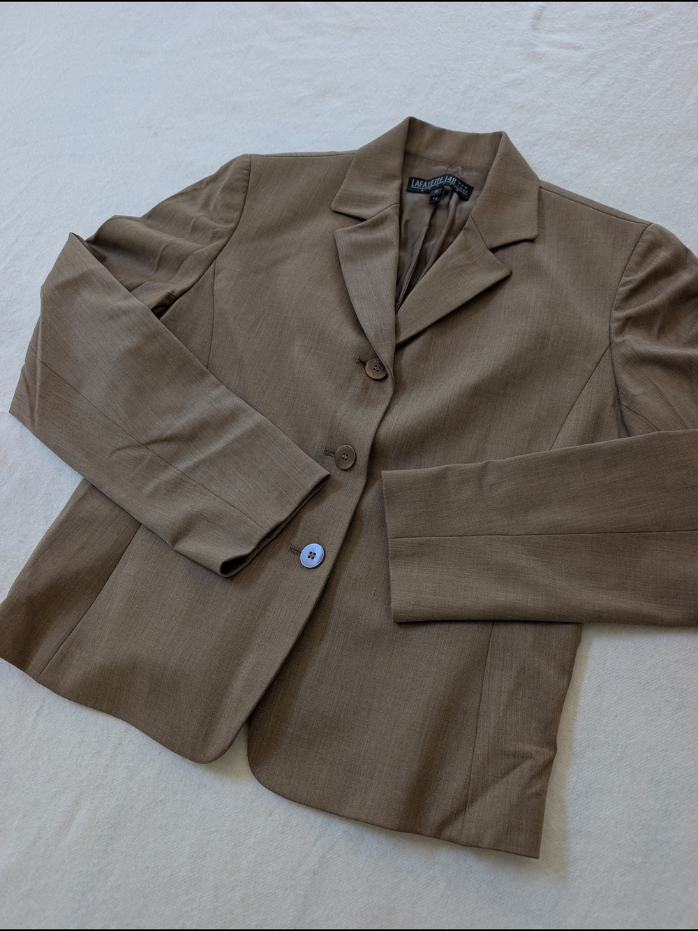 Lafayette 148 Wool Brown Women's Tailored Blazer Jacket Size 4